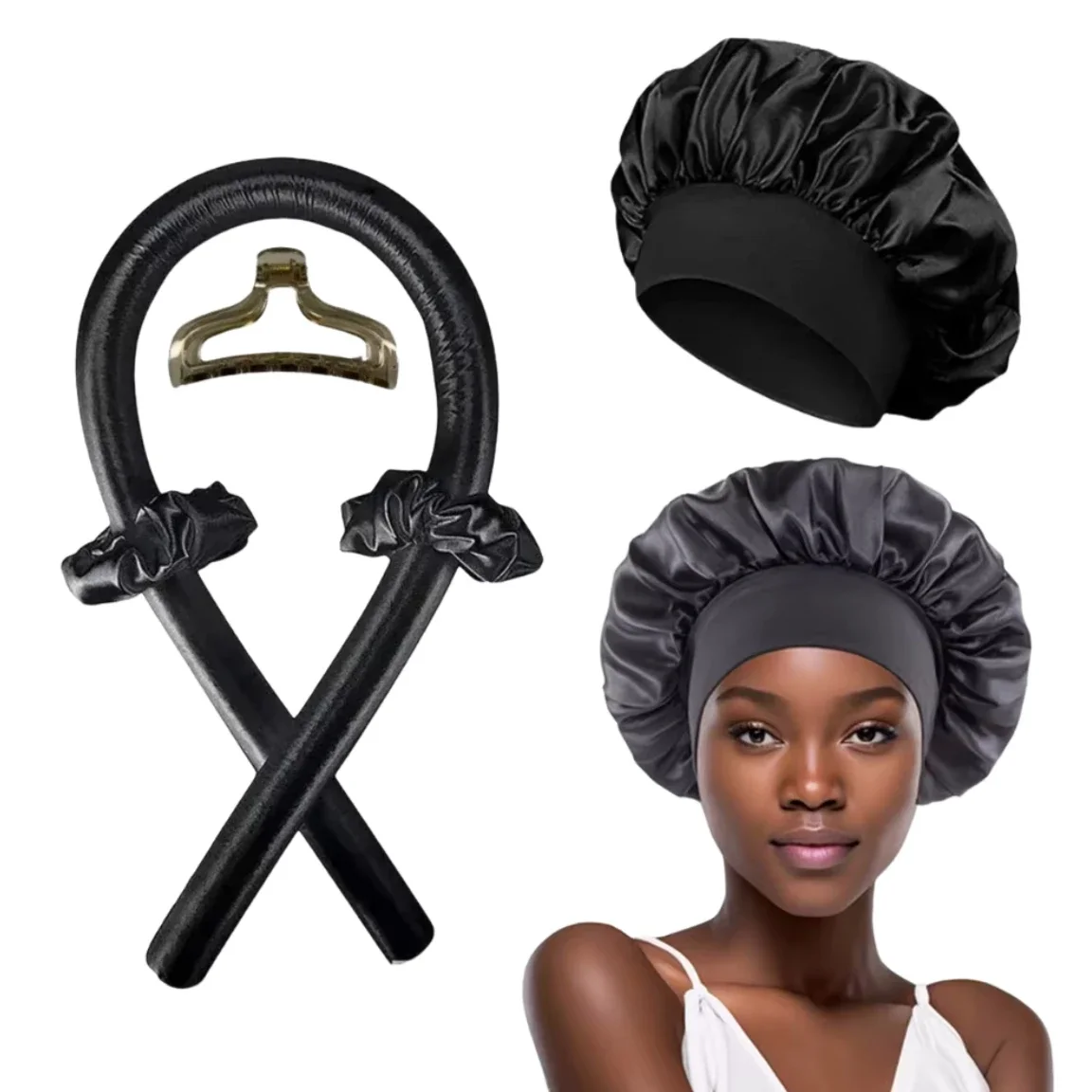 Preacher Curl Pad - Heatless Curling Rod Headband Night Cap