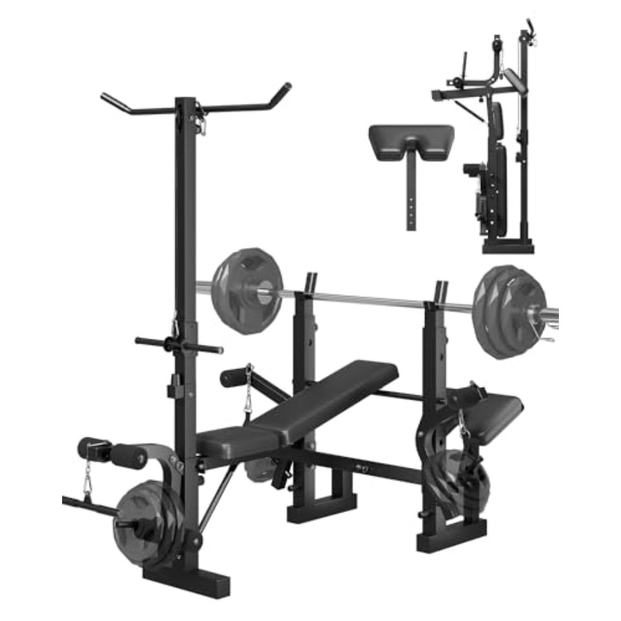 Preacher Curl Pad - Home Gym 8-in-1 Foldable Weight Bench