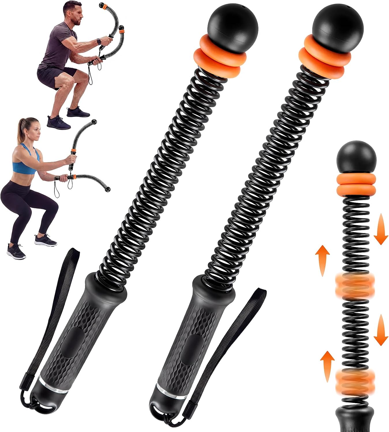 Fitness Home Gym Equipment - Adjustable Ropeless Battle Ropes for Home