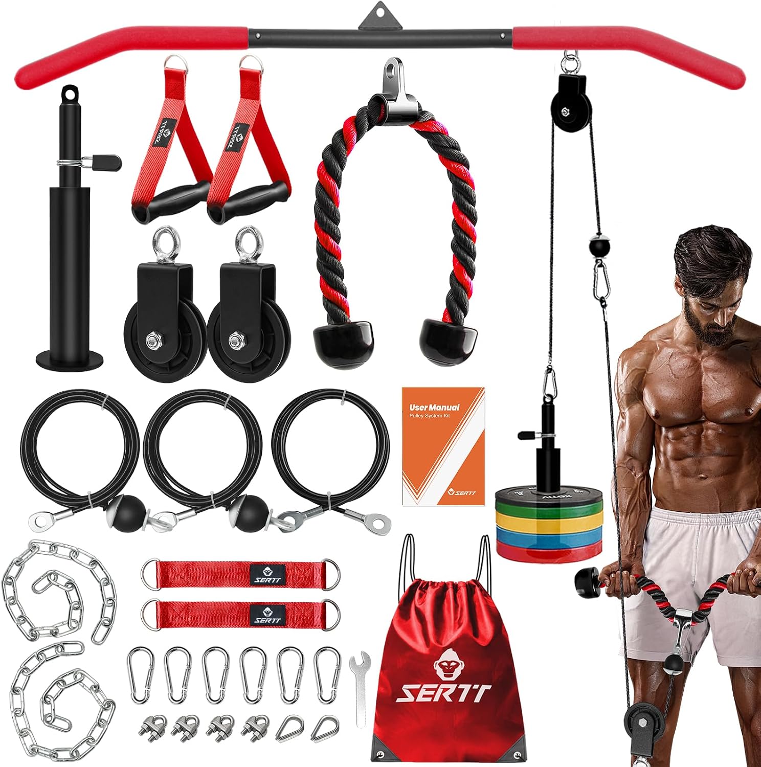 Pulley Home Gym - Home Gym Pulley System for Tricep,