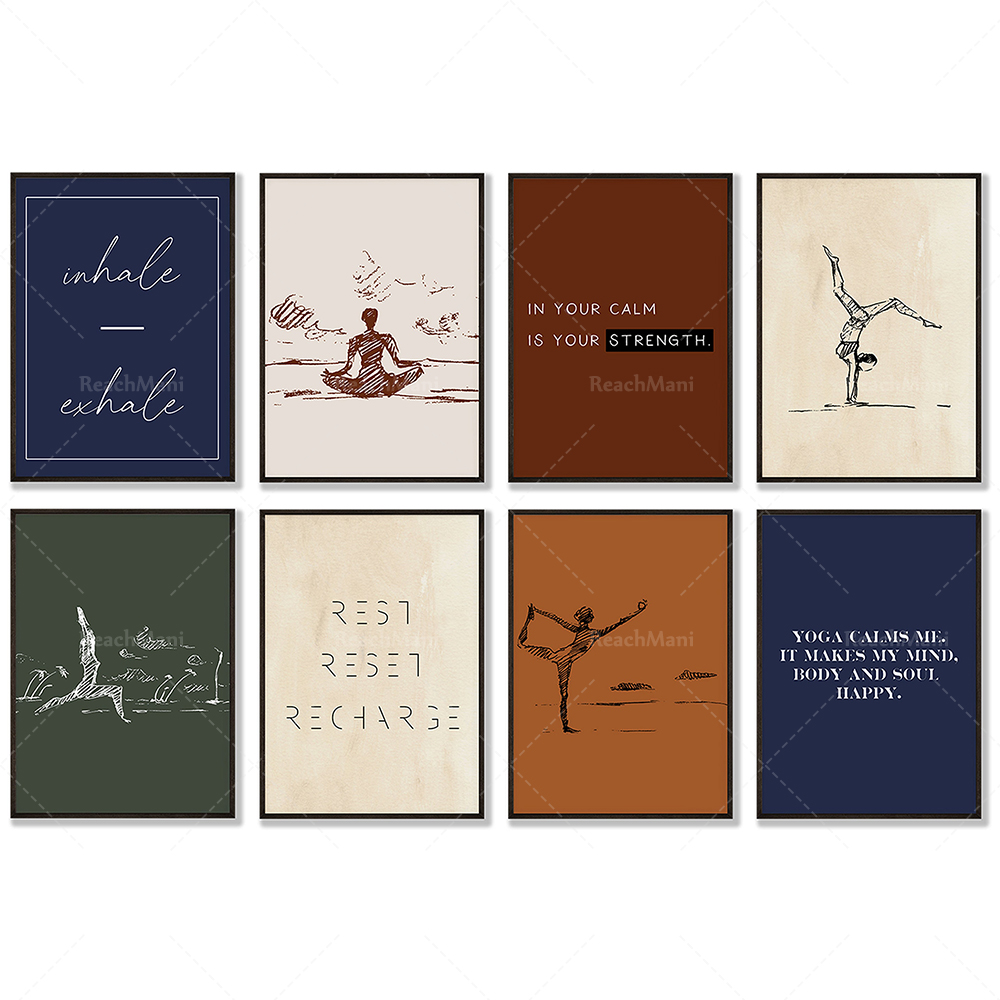 Home Gym Yoga Studio - yoga print, yoga print wall art,