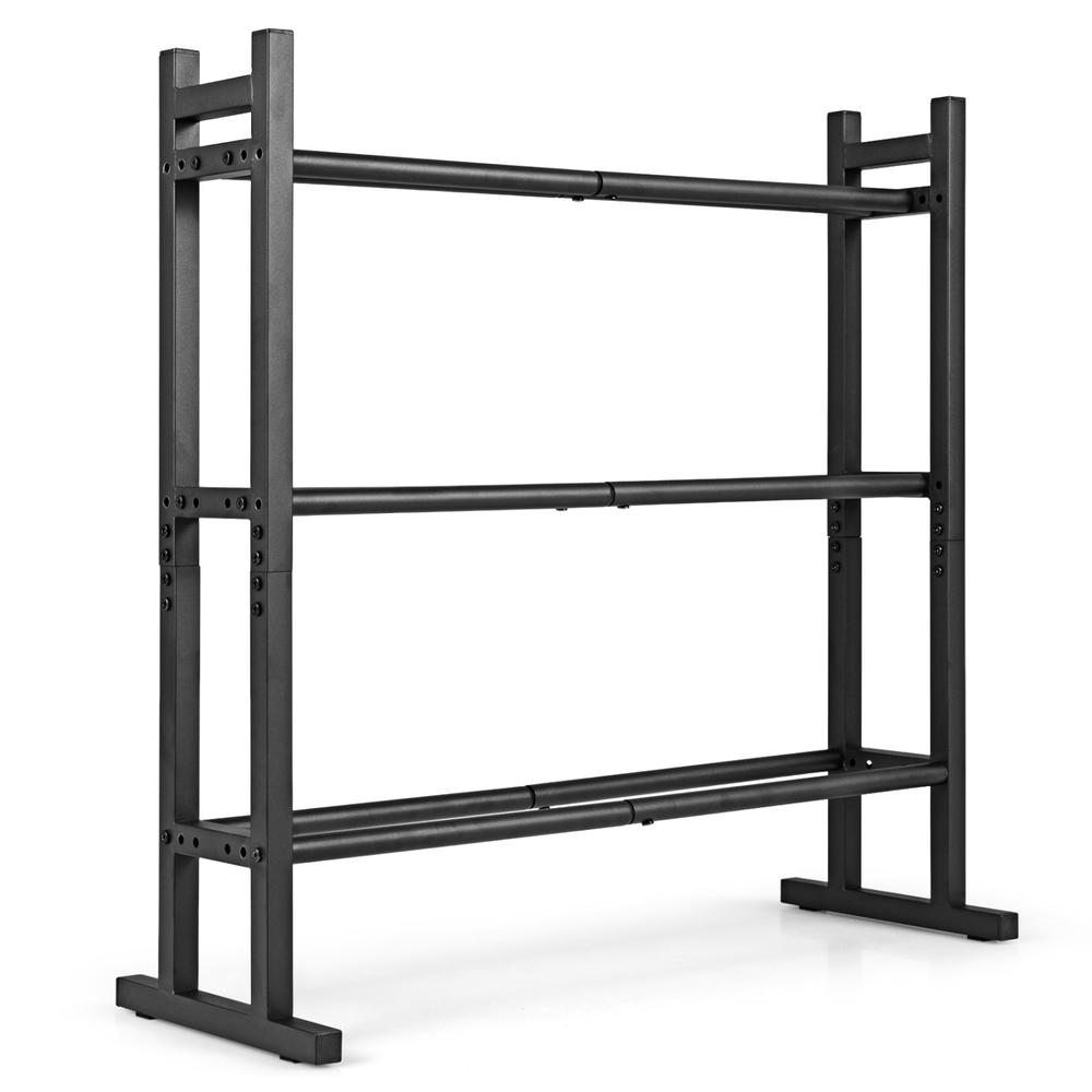 Home Gym Dumbbells - Heavy Duty 3-Tier Dumbbell Rack, Powder