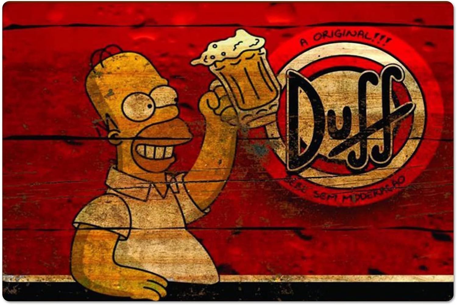 Home Gym Designs - Retro Metal Poster Homer Duff Beer