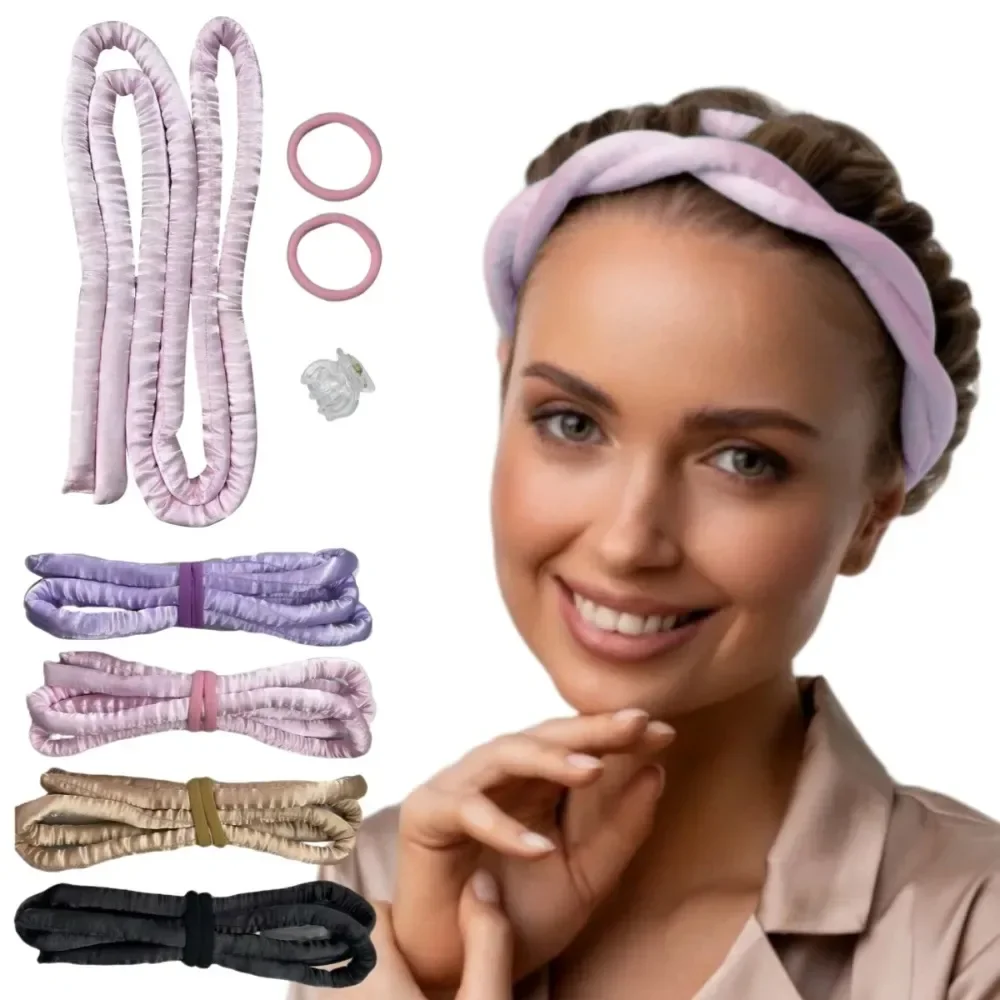 Preacher Curl Pad - Heatless Curling Rod Headband Soft Hair