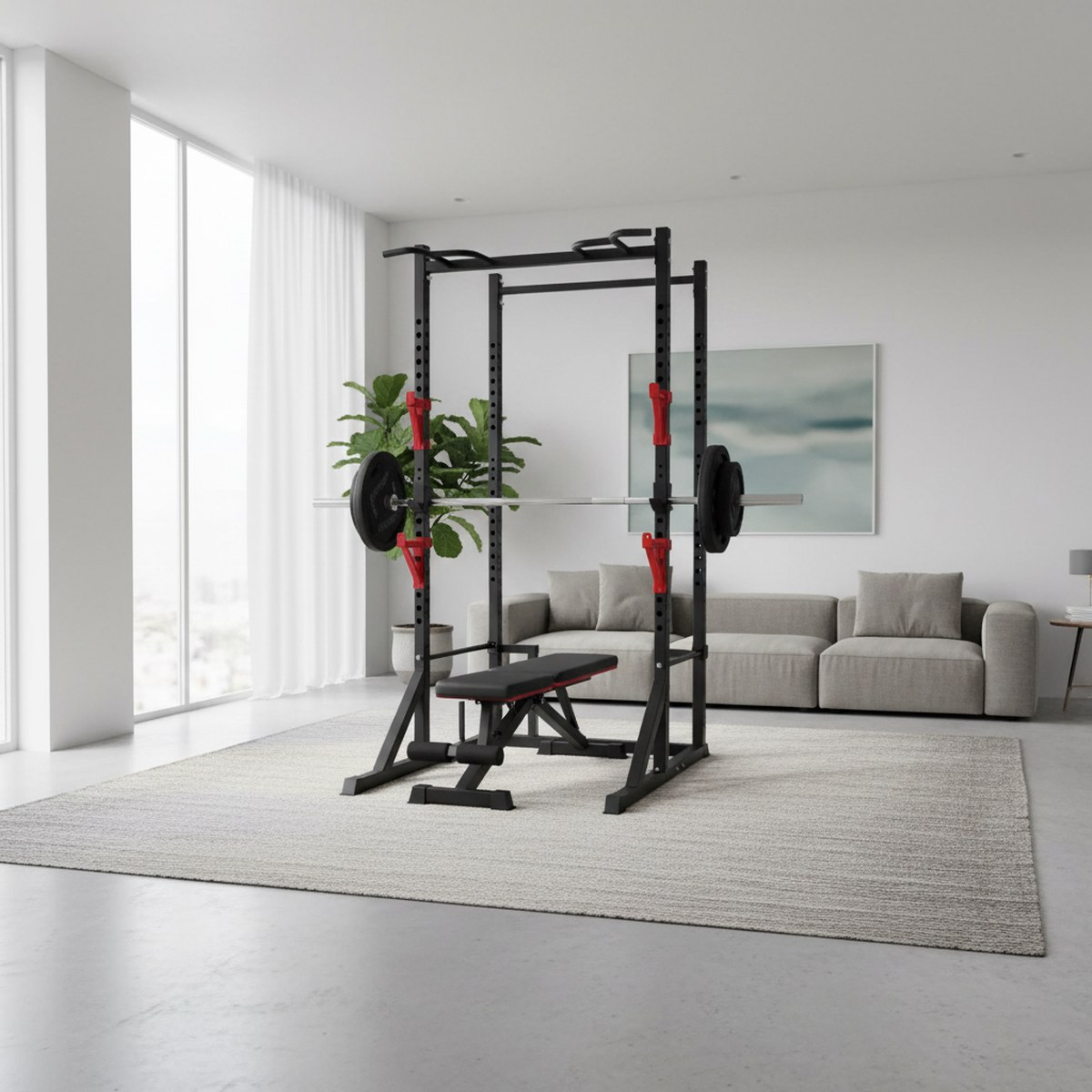 Adjustable Power Rack with Pul - огляд і ціна Fitness Home Gym Equipment