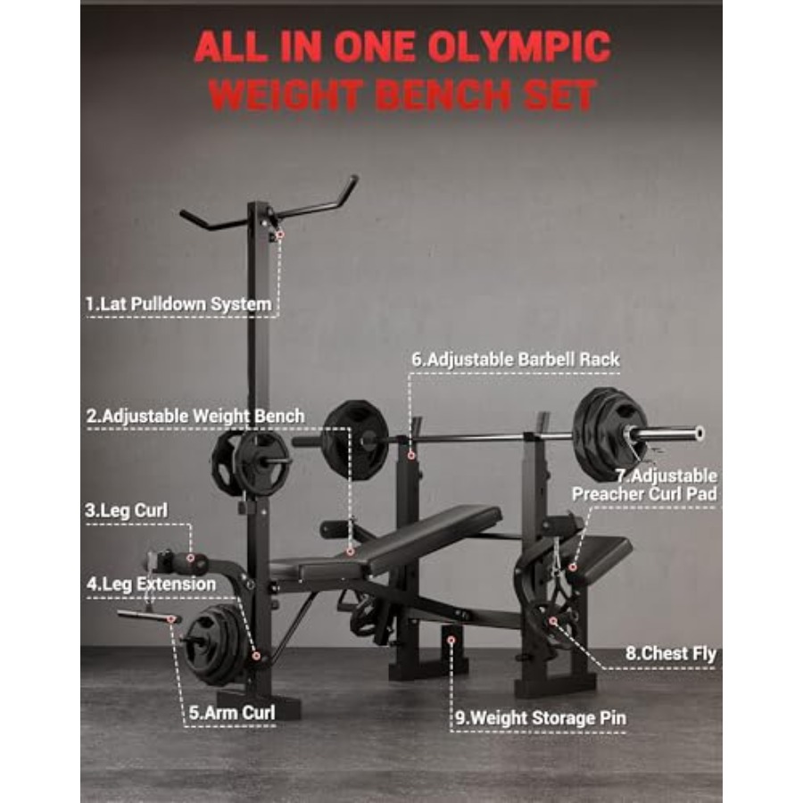 Home Gym 8-in-1 Foldable Weigh - огляд і ціна Preacher Curl Pad