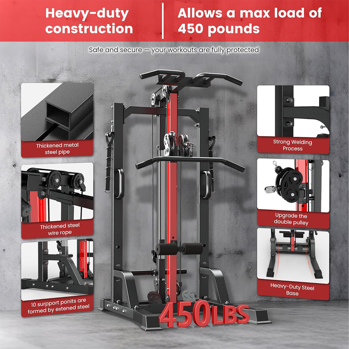 Pooboo Home Gym Machine - High - огляд і ціна Pulley Home Gym