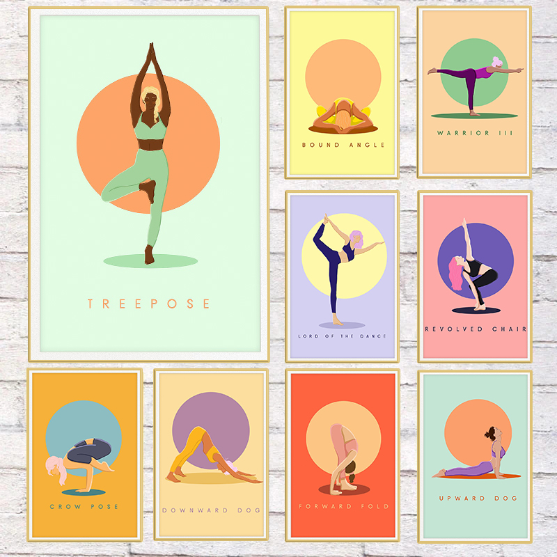 Modern Abstract Yoga Poses Pos - огляд і ціна Home Gym Yoga Studio