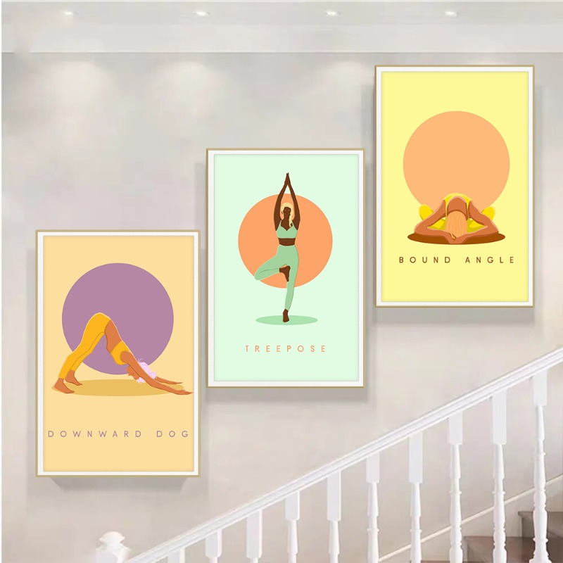 Modern Abstract Yoga Poses Pos - огляд і ціна Home Gym Yoga Studio