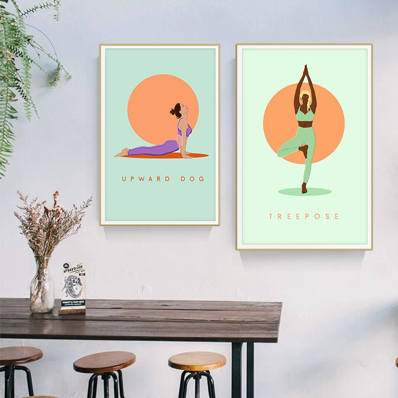 Modern Abstract Yoga Poses Pos - огляд і ціна Home Gym Yoga Studio
