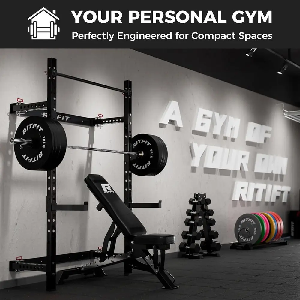 Compact Wall-Mounted Squat Rac - огляд і ціна Home Gym Designs