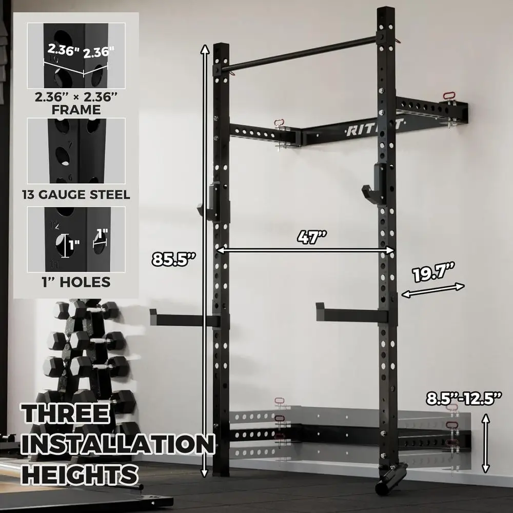 Compact Wall-Mounted Squat Rac - огляд і ціна Home Gym Designs