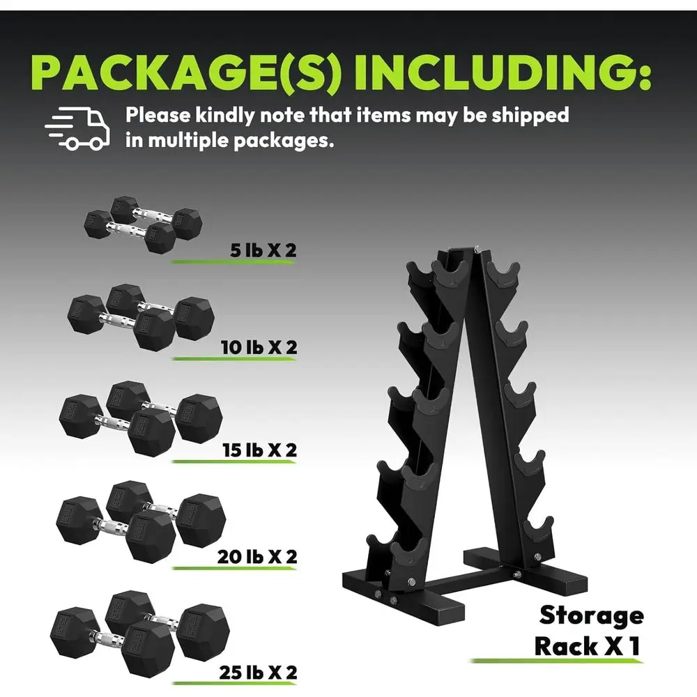 Hex Dumbbells with A-E Rack, 1 - огляд і ціна Home Gym Options