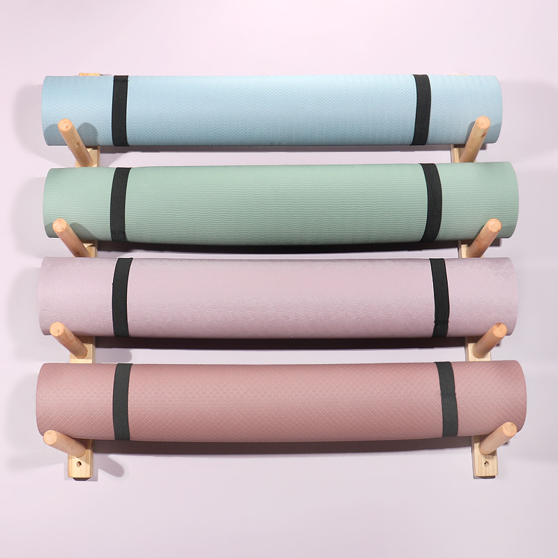 Wooden Yoga Mat Holder Wall Mo - огляд і ціна Home Gym Yoga Studio
