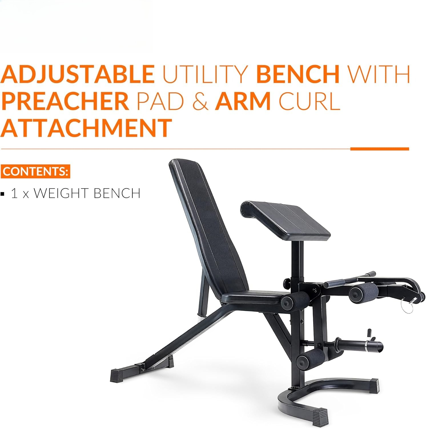 Adjustable Utility Weight Benc - огляд і ціна Preacher Curl Pad