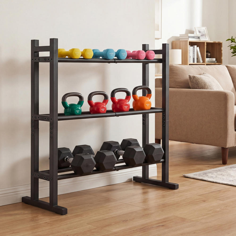 Heavy Duty 3-Tier Dumbbell Rac - огляд і ціна Home Gym Dumbbells